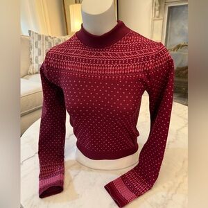 Fabletics Women's Holly Seamless Long Sleeve‎ Top BM7 Merlot Small